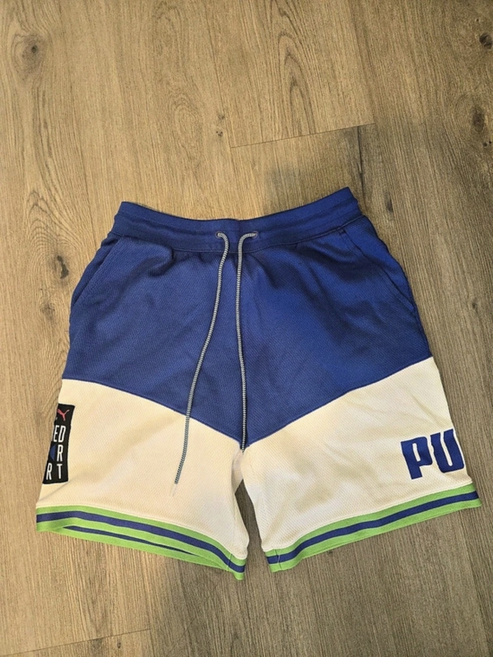 PUMA Tailored For Sport Basketball Shorts Blue & White Medium
